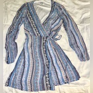 True Wrap Dress w/ Floral Print by Blue Rain from Francesca’s Collections.